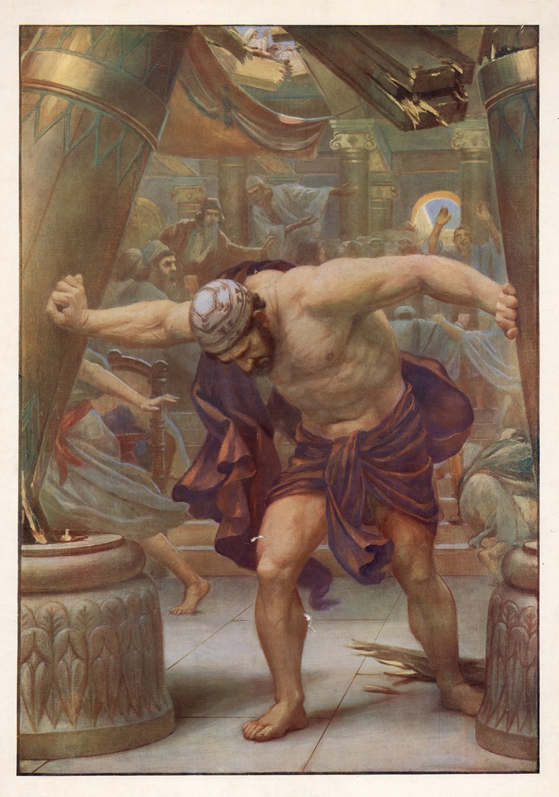 The death of Samson by Томас Нельсон и Сыновья, 1904 — digital art print download