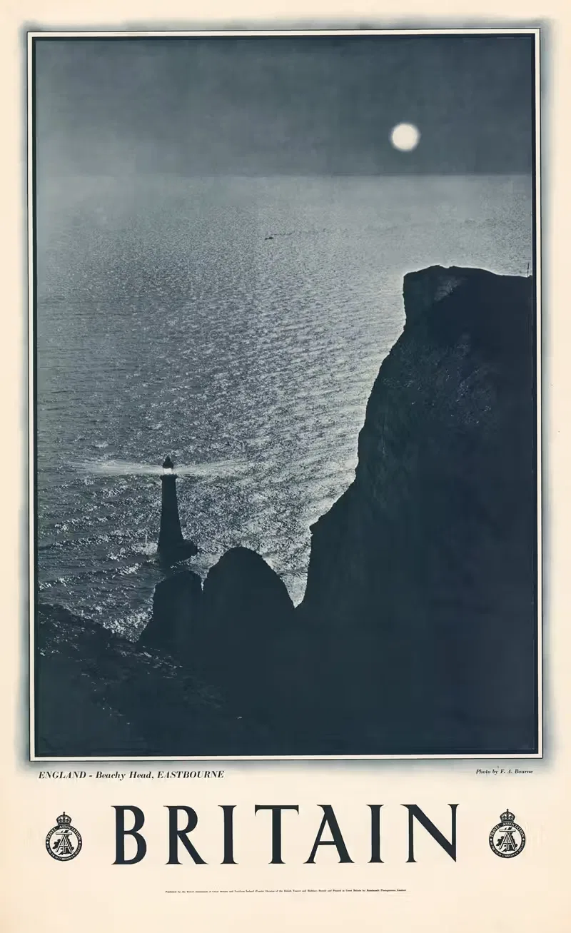 England - Beachy Head, Eastbourne by Travel Association of Great Britain & Northern Ireland, 1950 — digital art print…