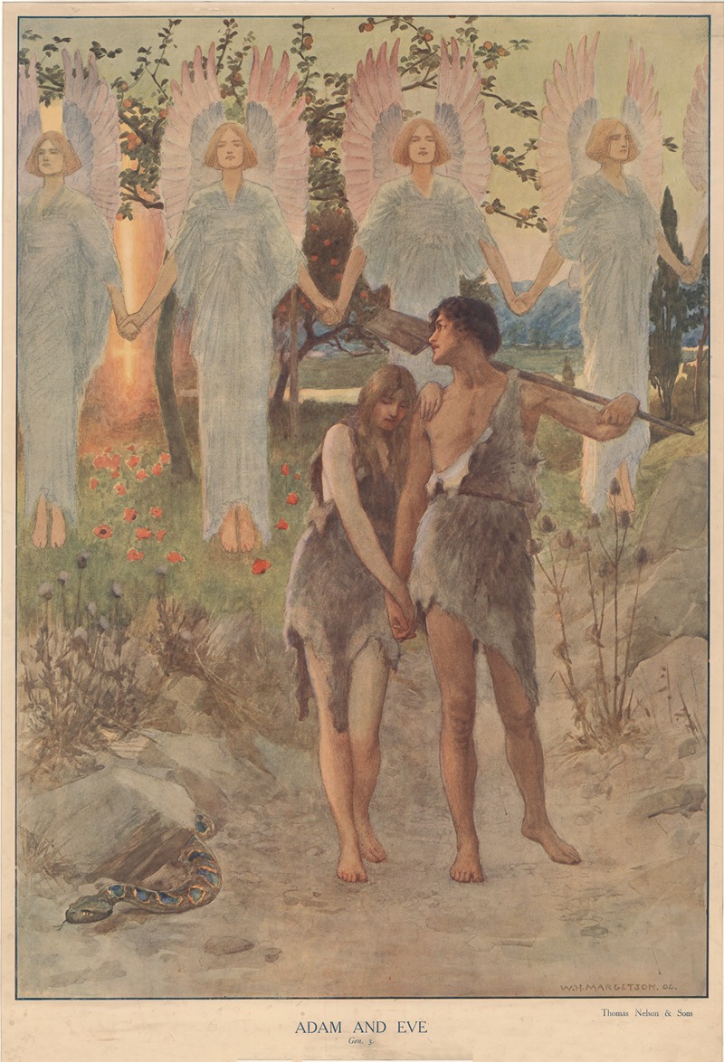 Adam and Eve by Уильям Генри Маргетсон, 1904 — digital art print download