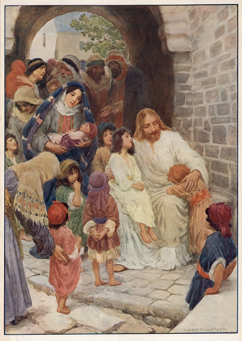 Christ blessing the little children — William Henry Margetson
