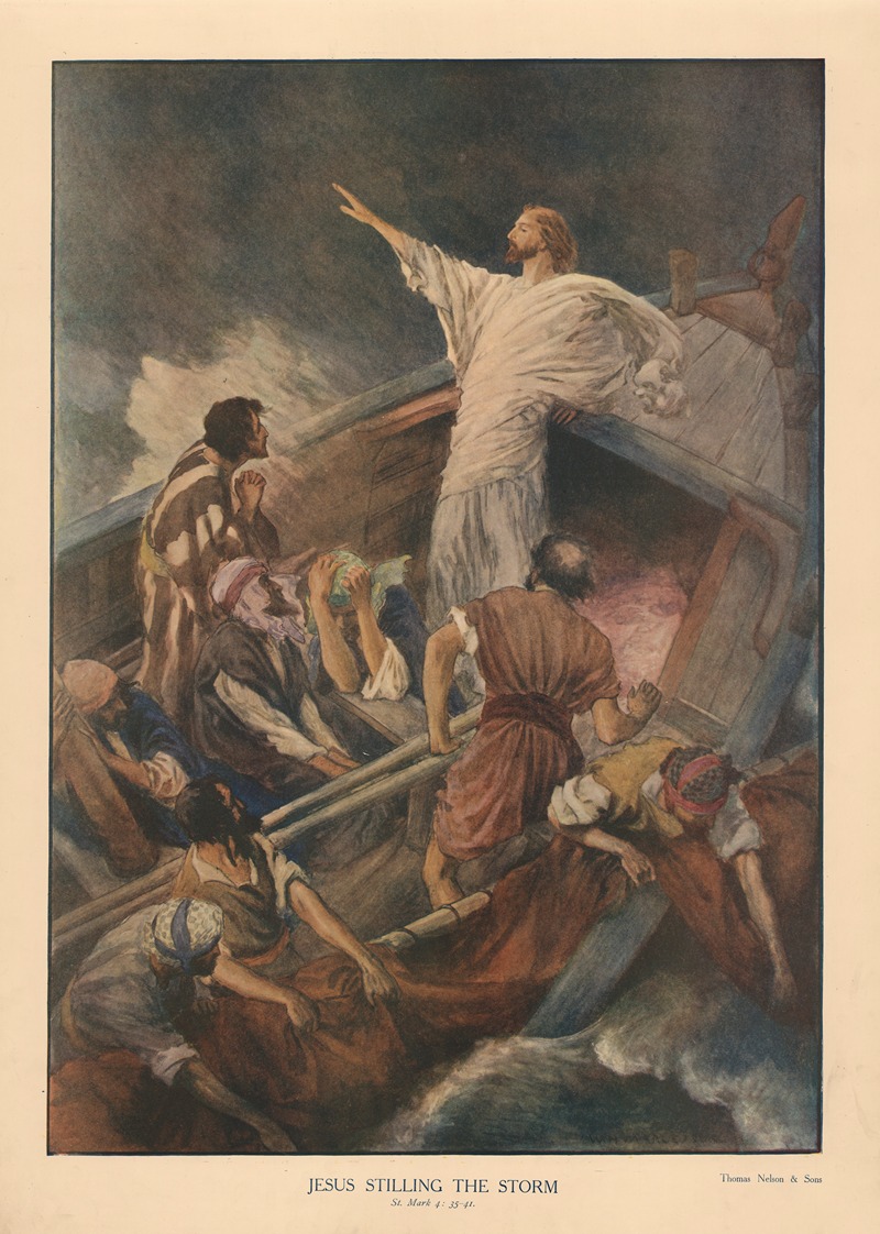 Jesus stilling the Sorm by Уильям Генри Маргетсон, 1904 — digital art print download