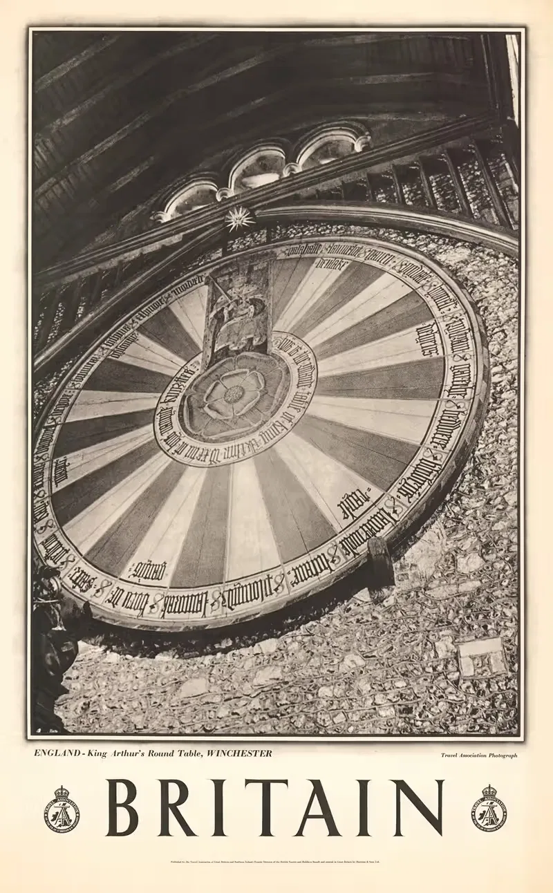 England - King Arthur's Round Table, Winchester by Travel Association of Great Britain & Northern Ireland, 1950 — digital…
