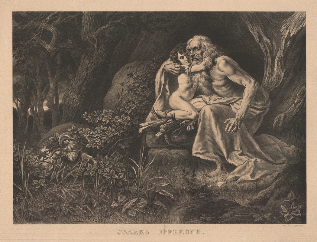 Isaac's sacrifice by Fritz Roeber, 1888 — digital art print download