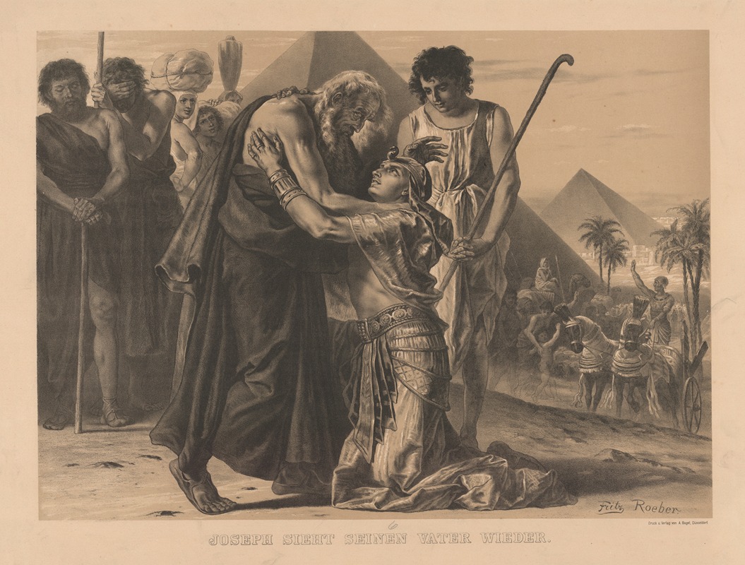 Joseph forgives Jacob by Fritz Roeber, 1888 — digital art print download