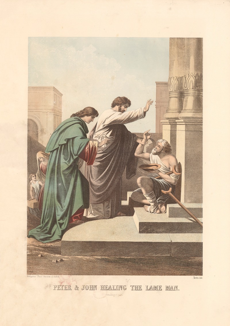 Peter & John Healing the Lame Man by Джозеф Мартин Кронхейм, 1870 — digital art print download