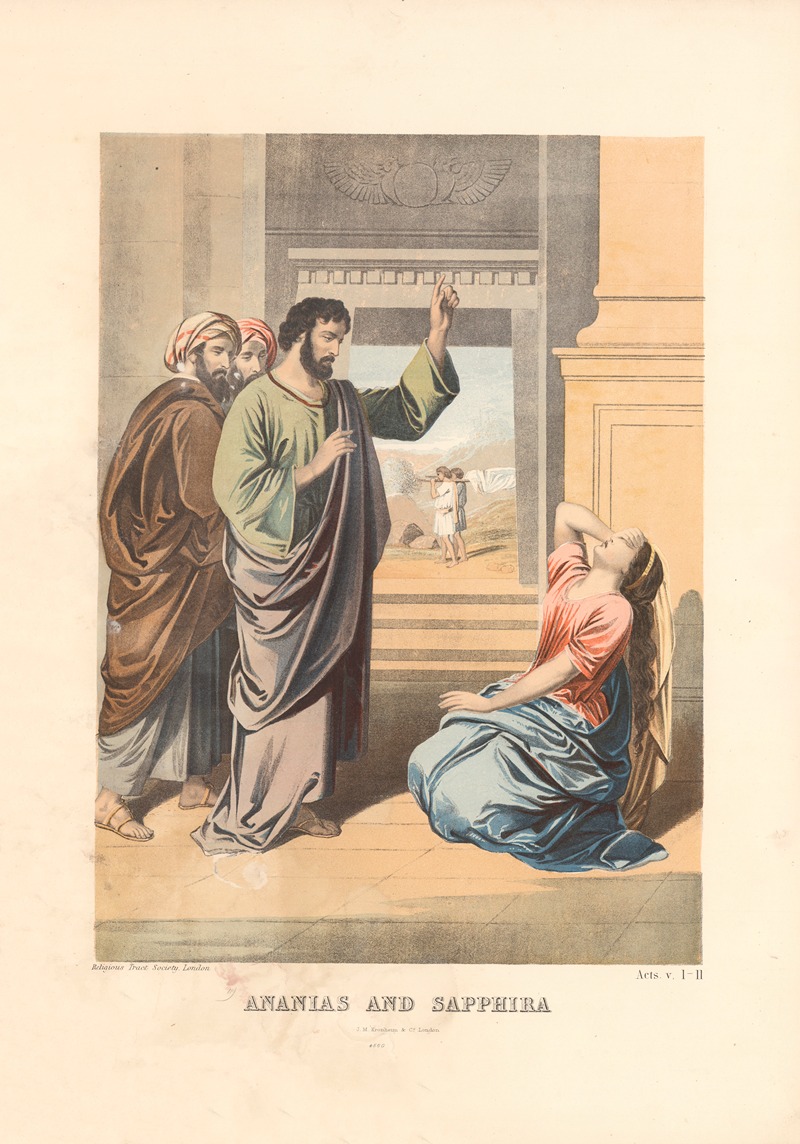 Ananias and Sapphira by Джозеф Мартин Кронхейм, 1870 — digital art print download