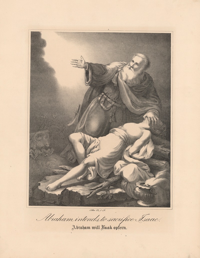 Abraham intends to sacrifice Isaac by Johann Baptist Sonderland, 1843 — digital art print download