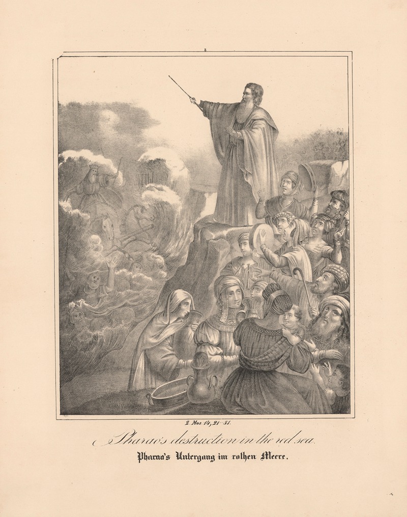 Pharao's destruction in the red sea — Johann Baptist Sonderland
