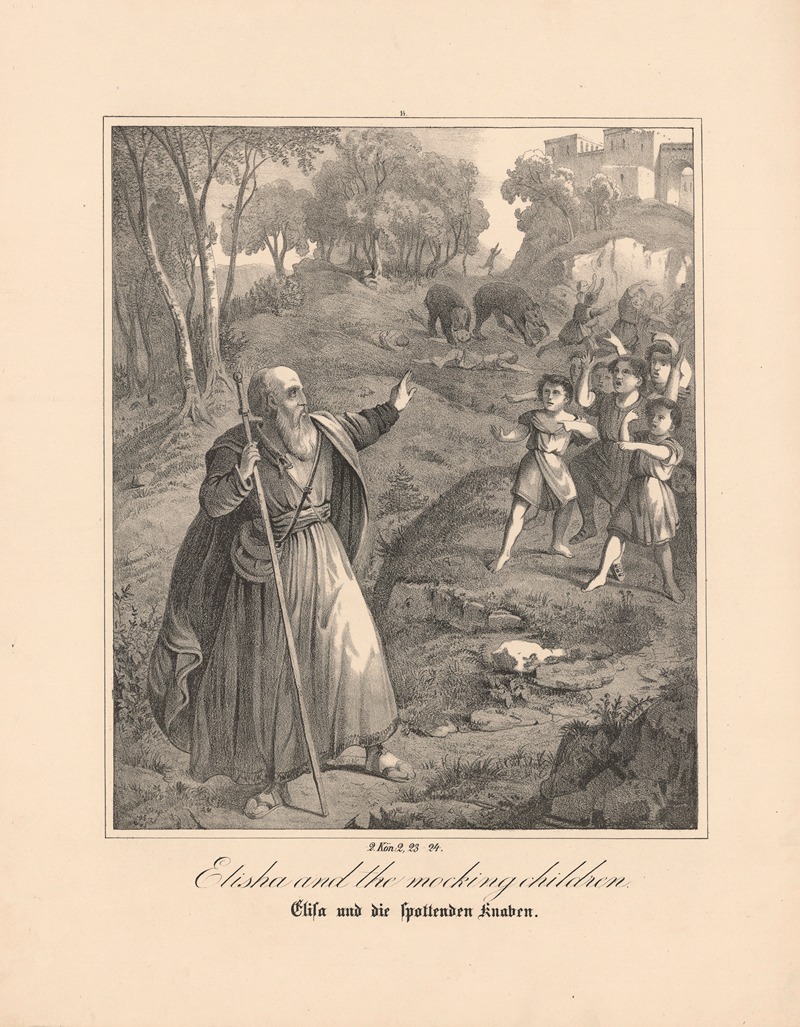Elisha and the mocking Children — Johann Baptist Sonderland