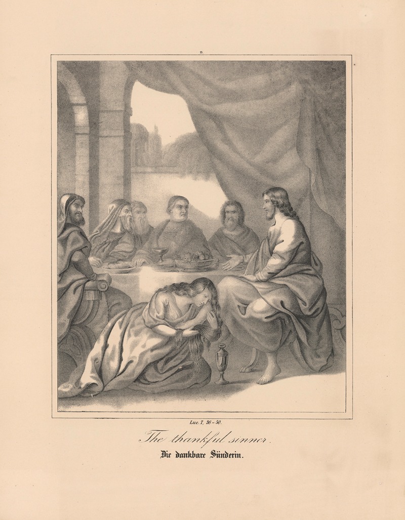 The thankful sinner by Johann Baptist Sonderland, 1843 — digital art print download