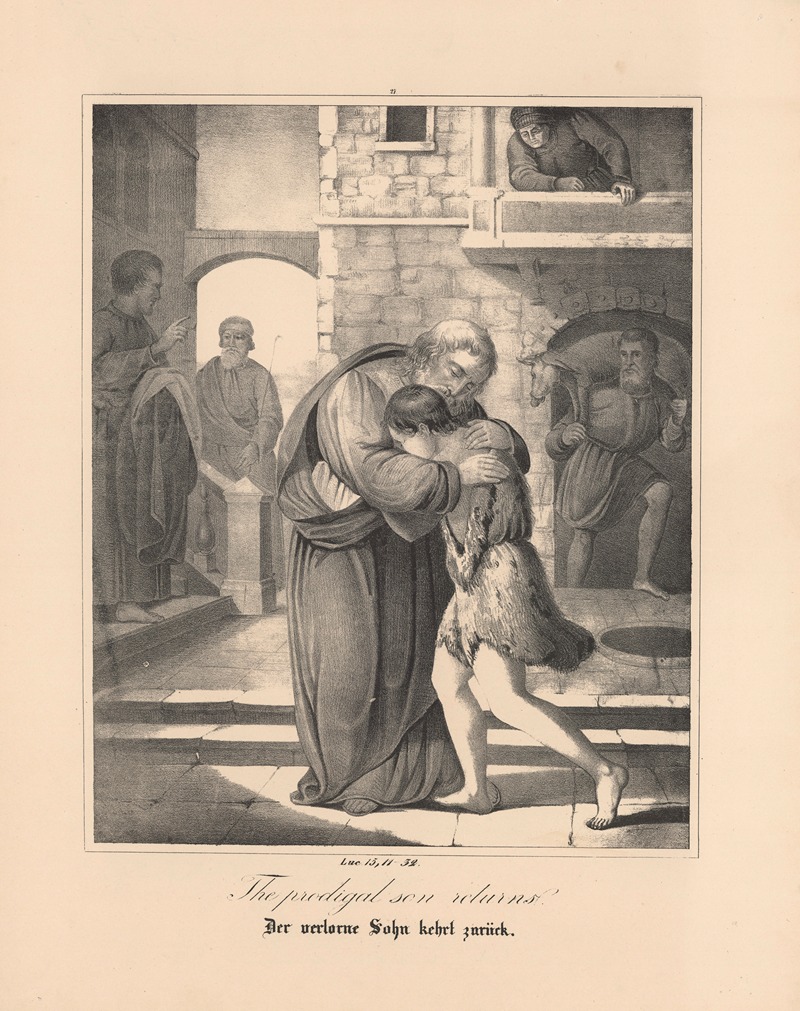 The prodigal son returns by Johann Baptist Sonderland, 1843 — digital art print download