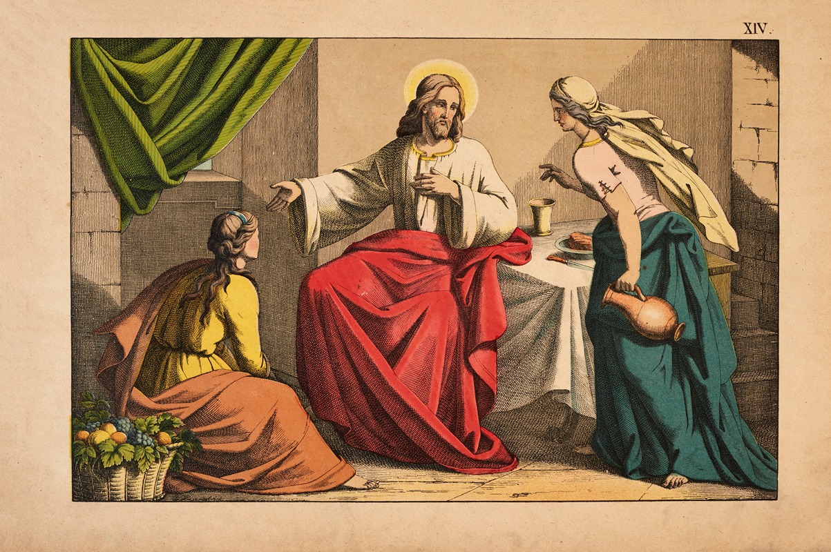 Martha and Mary by Theodor Eckardt, 1879 — digital art print download