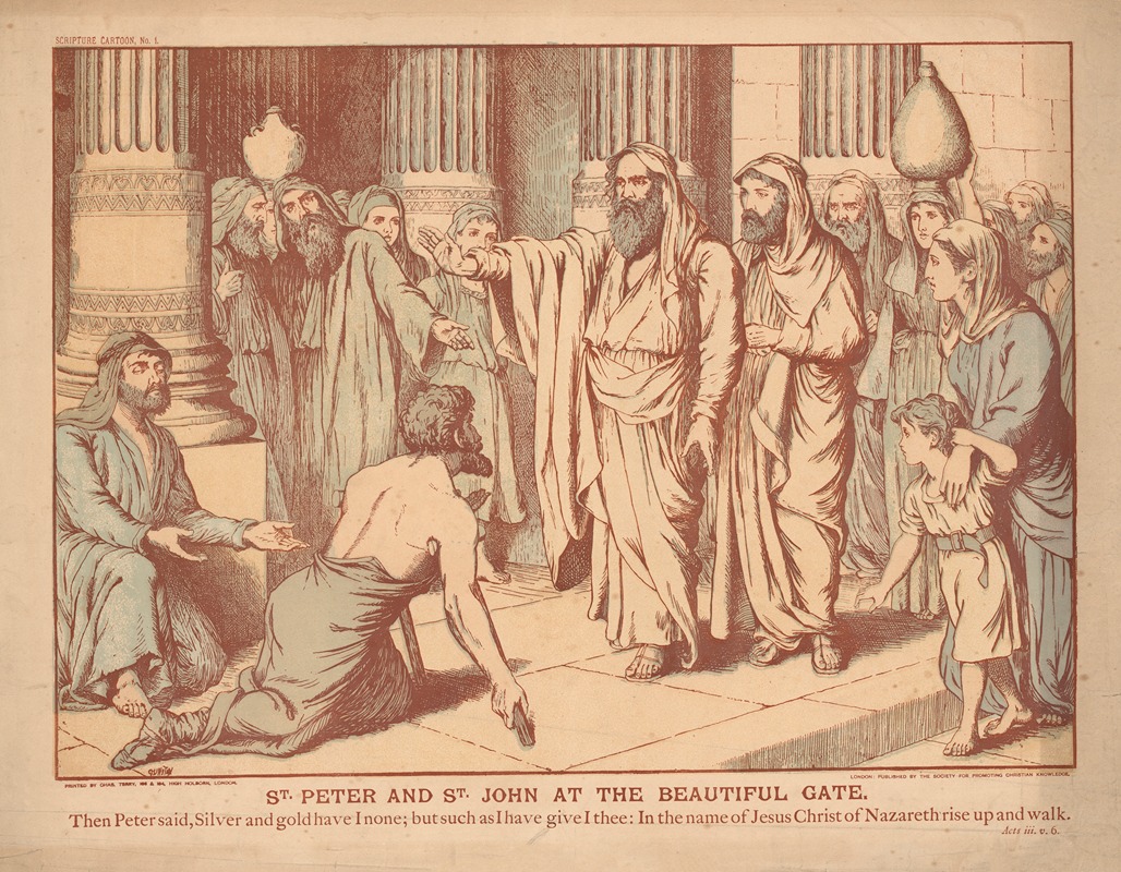 St. Peter and St. John at the beautiful Gate by W. Gunston — digital art print download