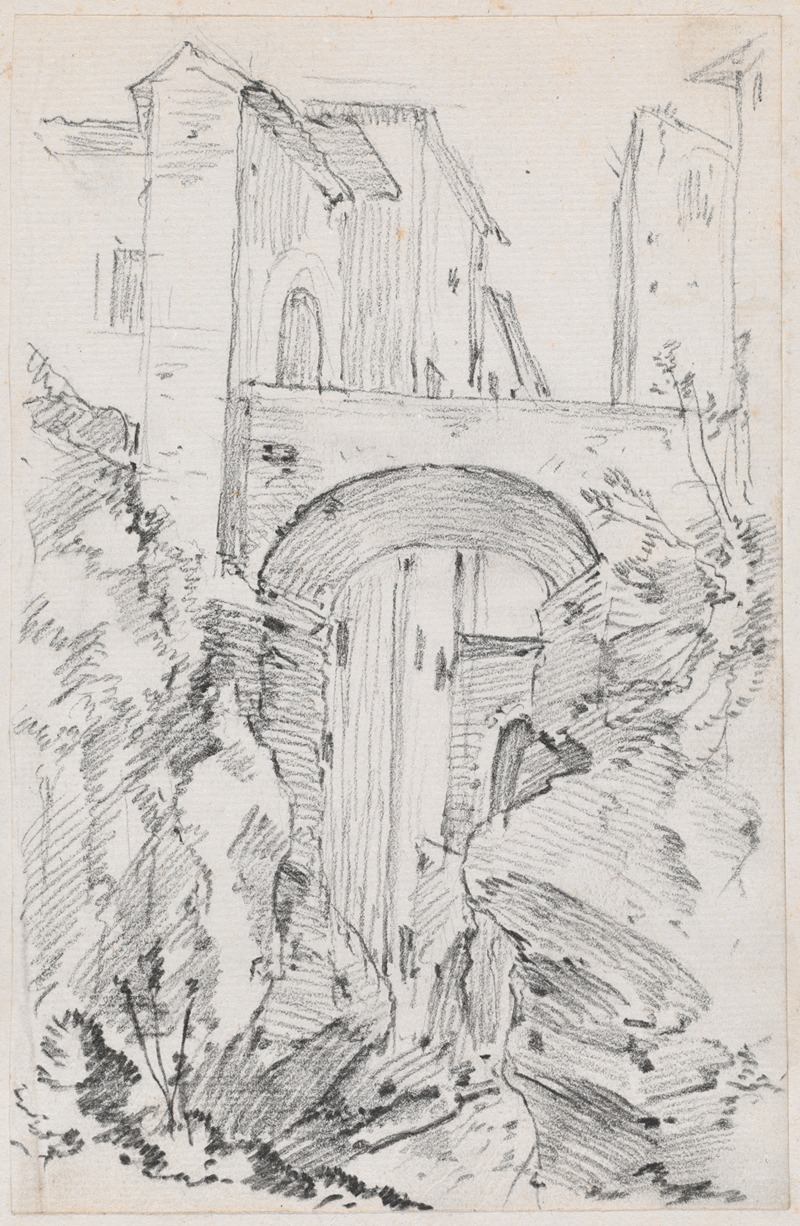 A High Bridge in Tivoli by Жозеф-Мари Вьен, 1744-1750 — digital art print download