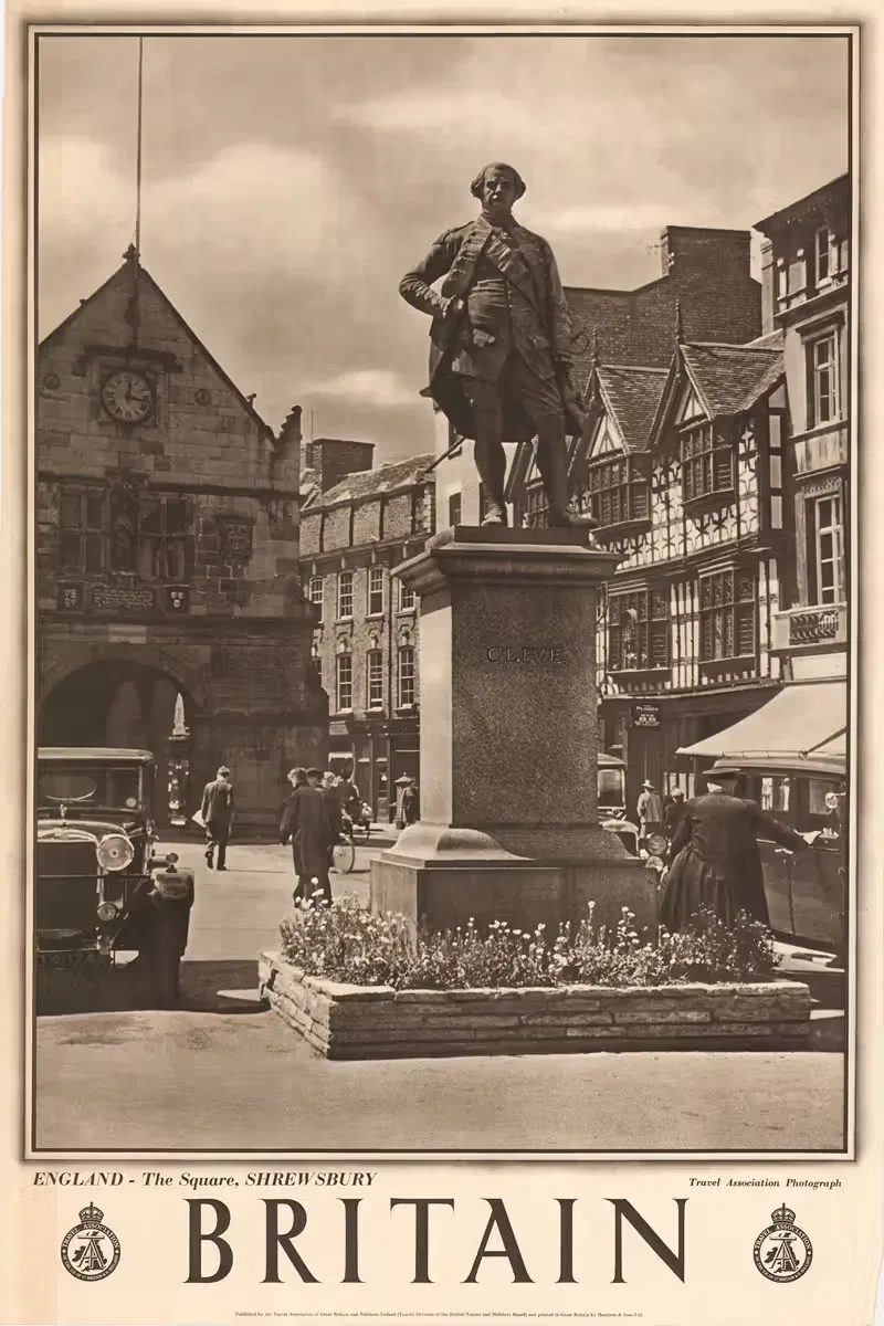 England - The Square, Shrewsbury by Travel Association of Great Britain & Northern Ireland, 1950 — digital art print download