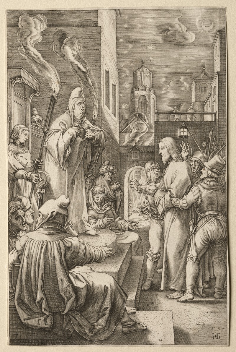 Christ before Caiaphas by Генрик Гольциус, 1597 — digital art print download