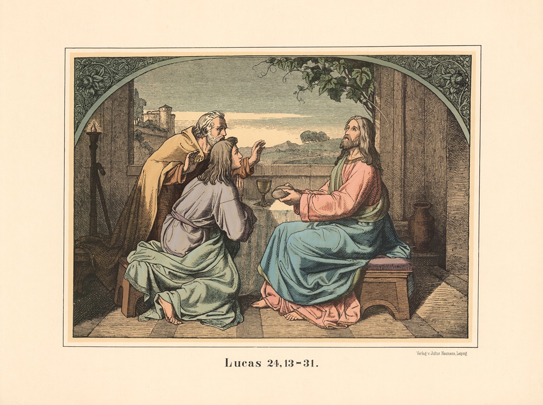 The journey to Emmaus by Karl Gottlob Schönherr, 1911 — digital art print download