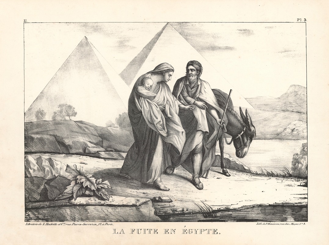 La fuite en Egypte by P. Bineteau, 1890 — digital art print download