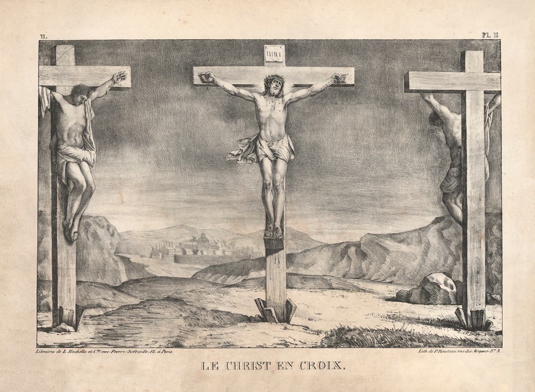 Le Christ en croix by P. Bineteau, 1890 — digital art print download