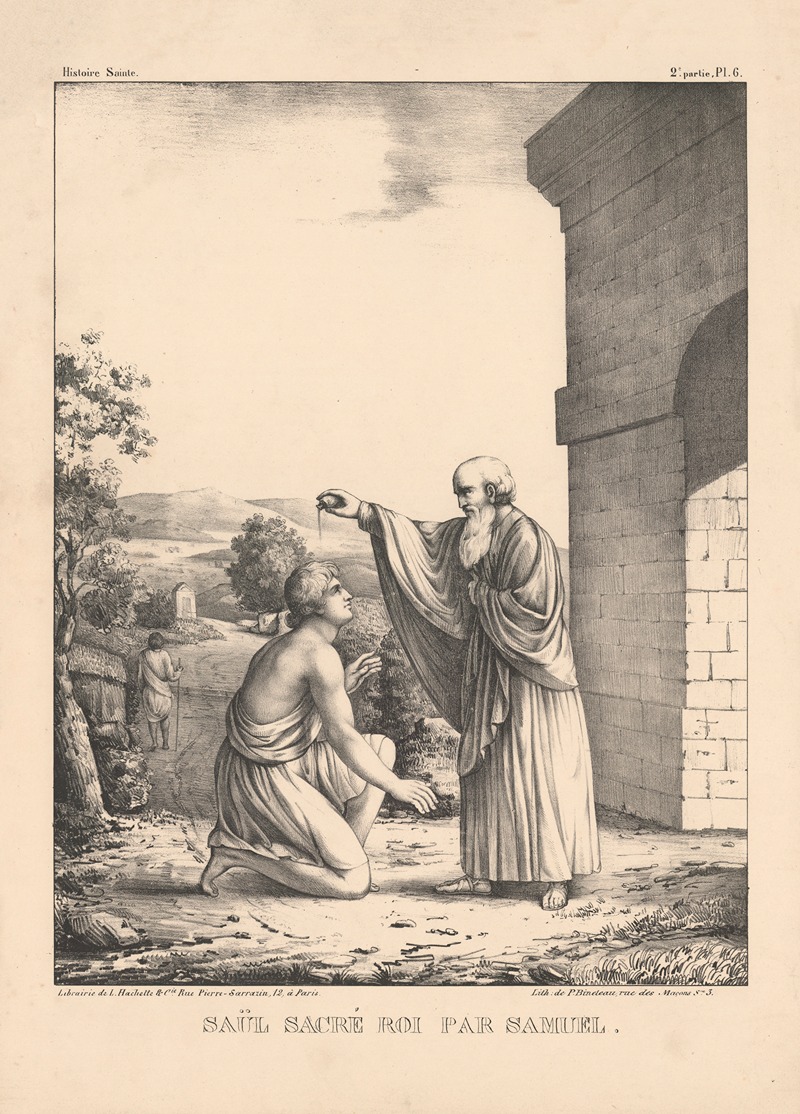 Saul sacre roi par Samuel by P. Bineteau, 1890 — digital art print download