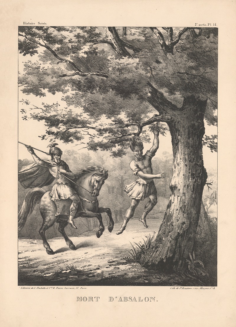 Mort d'Absalon by P. Bineteau, 1890 — digital art print download