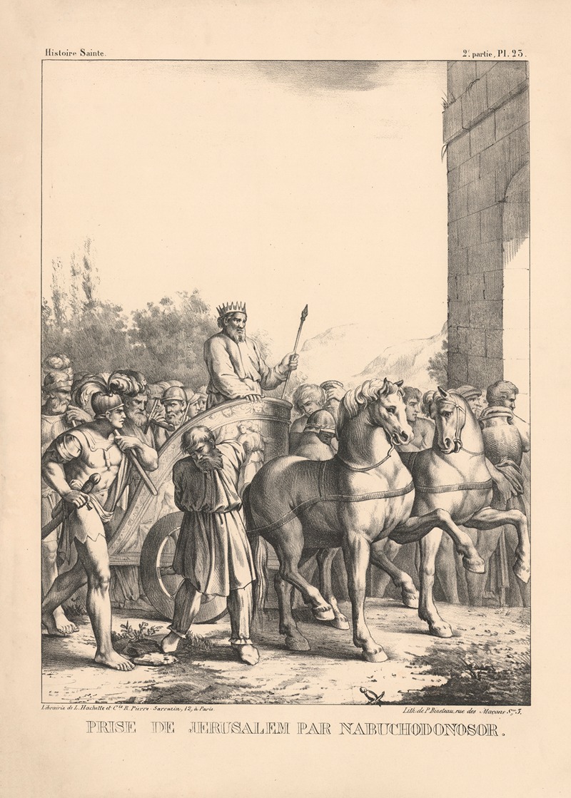 Prise de Jerusalem par Nabuchodonosor by P. Bineteau, 1890 — digital art print download