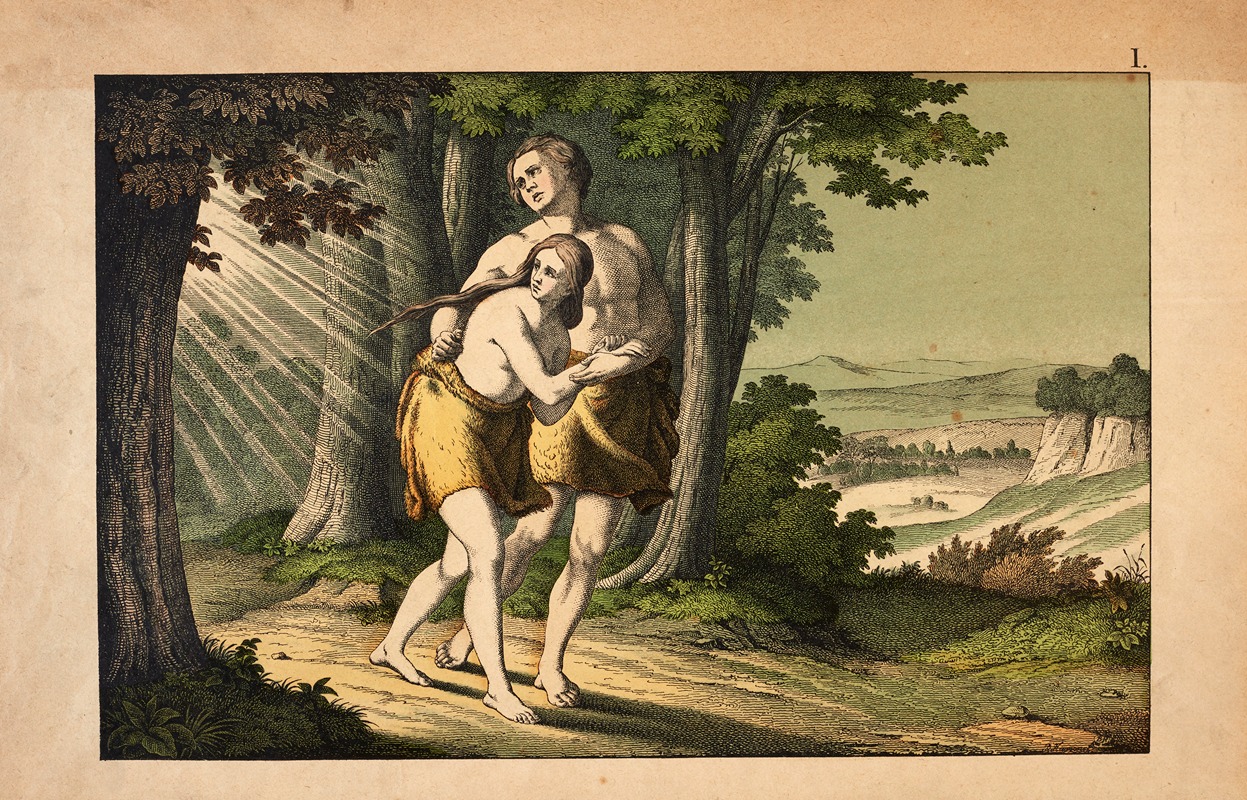 The Expulsion from Paradise by Theodor Eckardt, 1879 — digital art print download