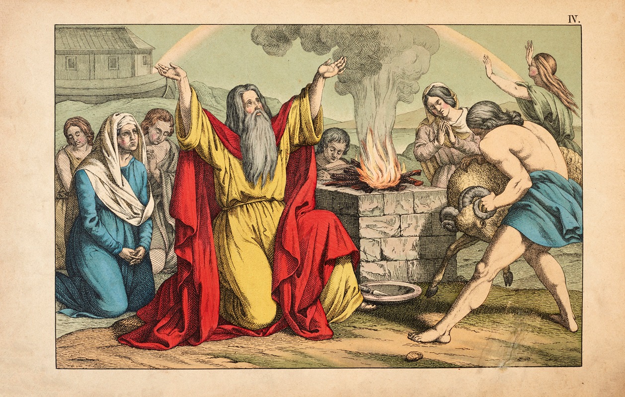 Noah's sacrifice after leaving the ark — Theodor Eckardt