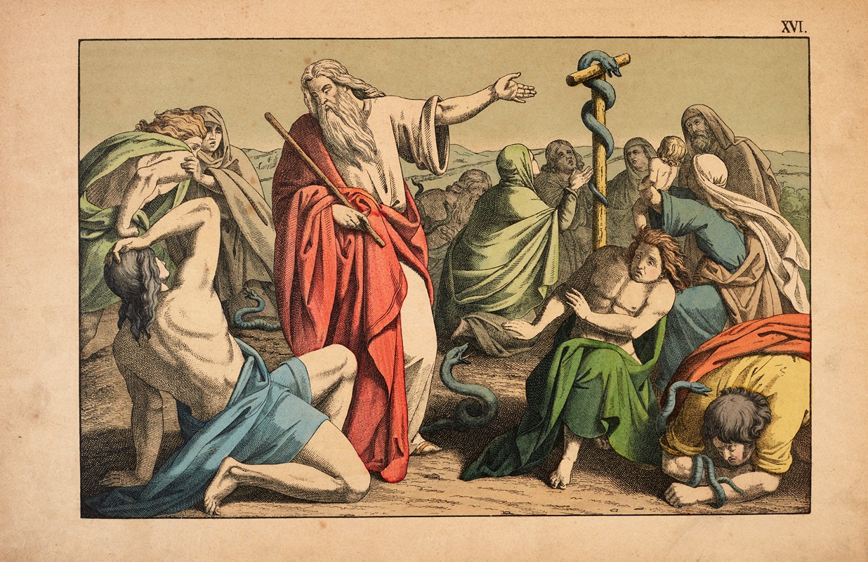 Moses and the bronze serpent by Theodor Eckardt, 1879 — digital art print download