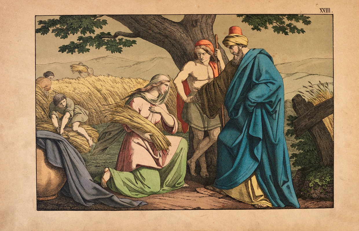 Ruth and Boaz by Theodor Eckardt, 1879 — digital art print download