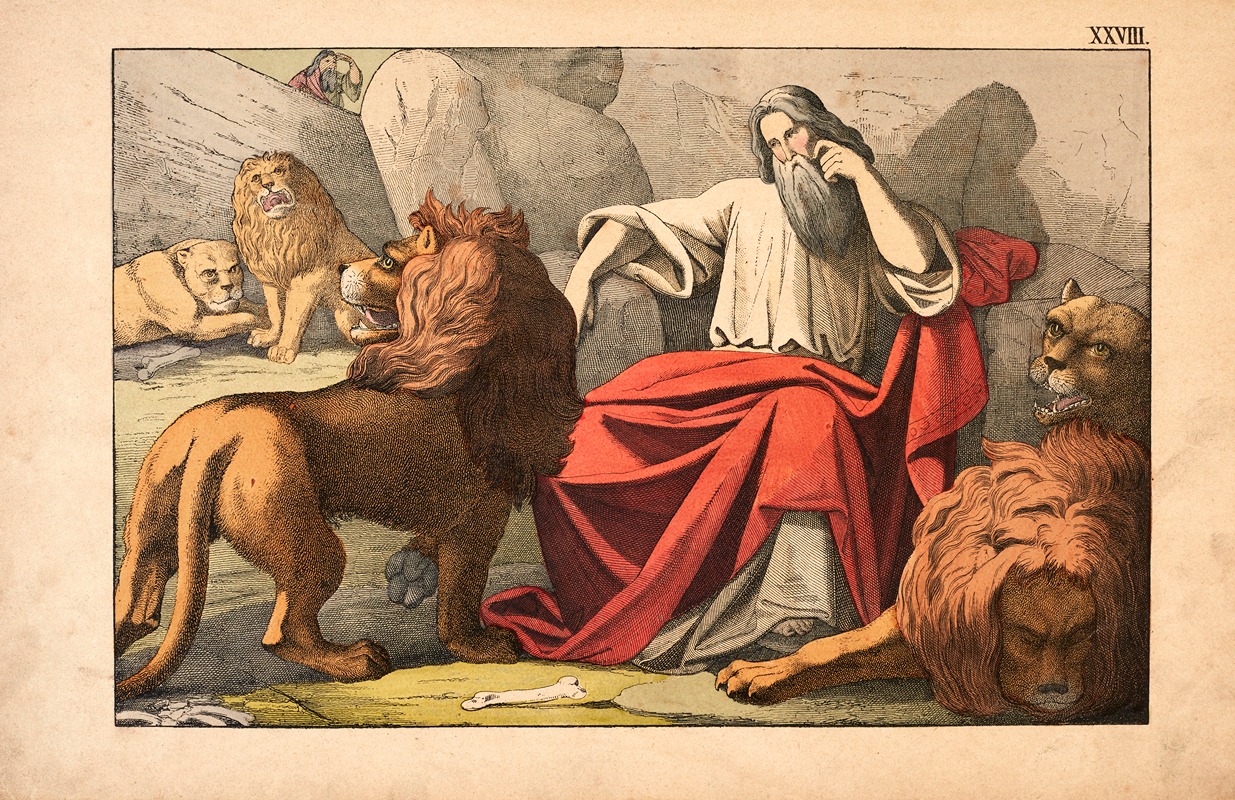 Daniel in the lion's den by Theodor Eckardt, 1879 — digital art print download