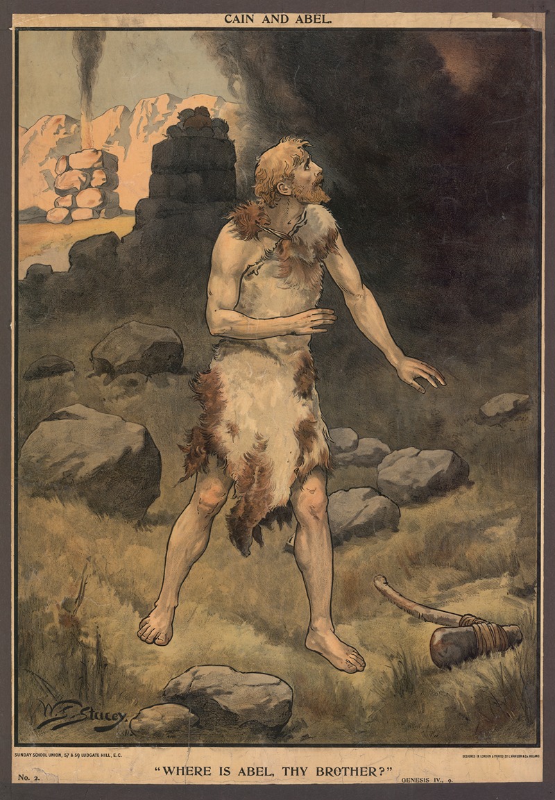 Cain and Abel by Walter Sidney Stacey, 1888 — digital art print download