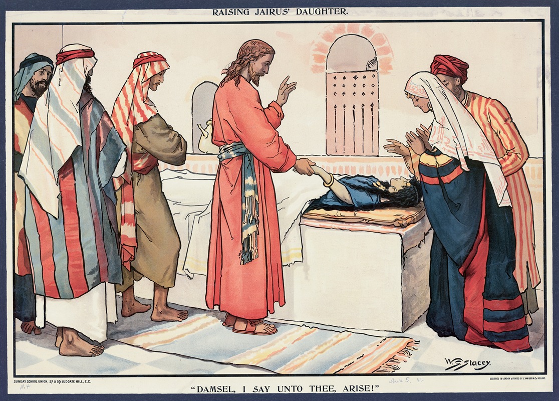 Raising Jairus' Daughter by Walter Sidney Stacey, 1888 — digital art print download