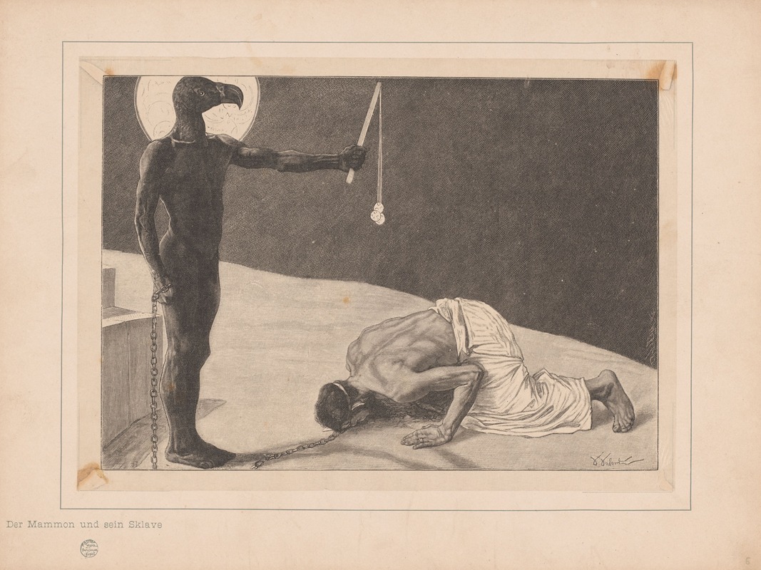Mammon and his slave by Sascha Schneider, 1895 — digital art print download
