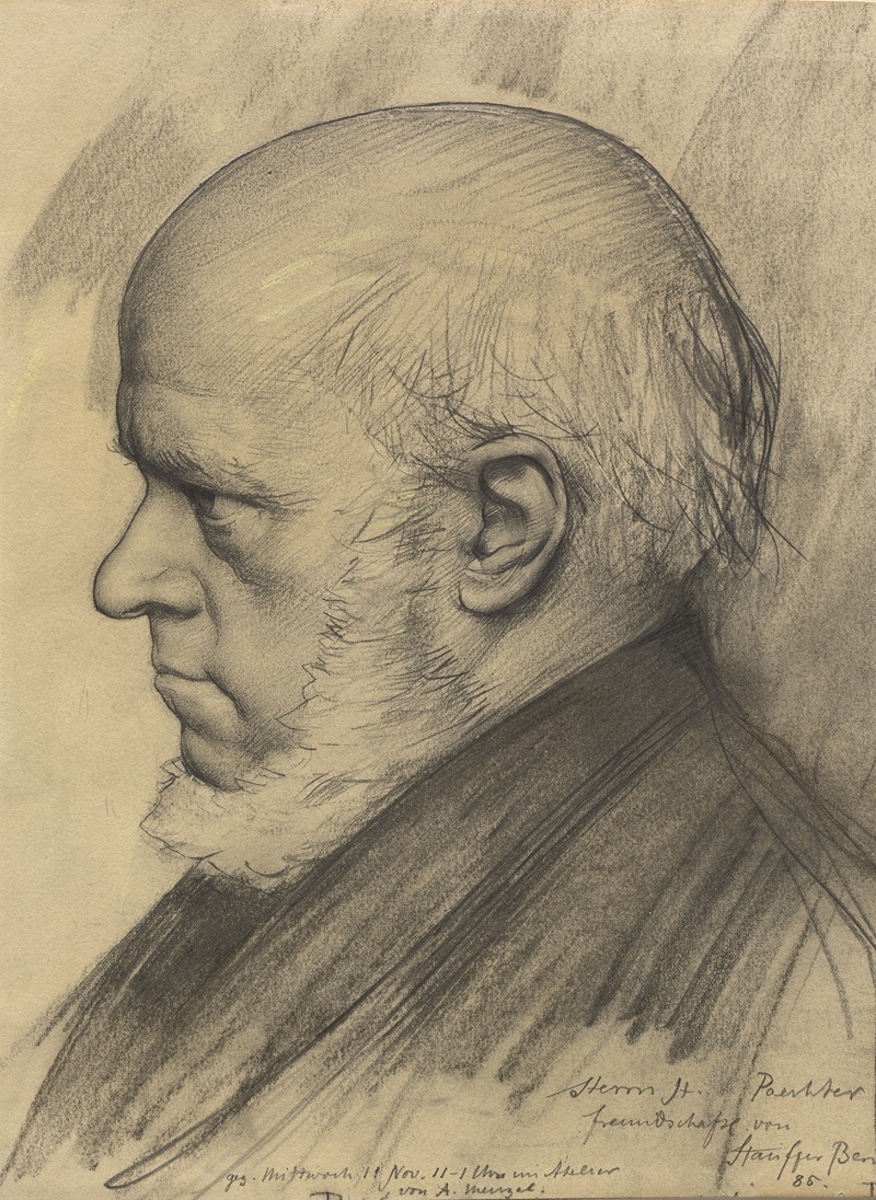 Adolph Menzel by Карл Штауфер-Берн, 1885 — digital art print download