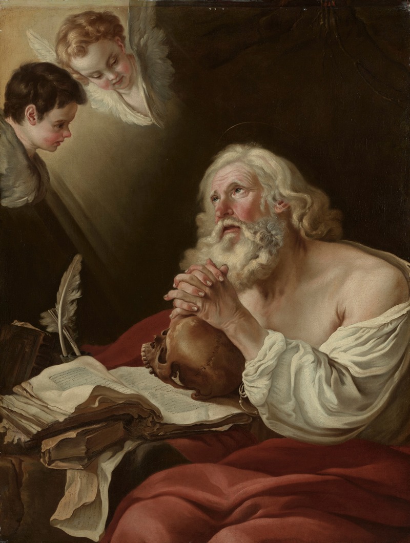 Saint Jérôme en prière by Жозеф-Мари Вьен — digital art print download