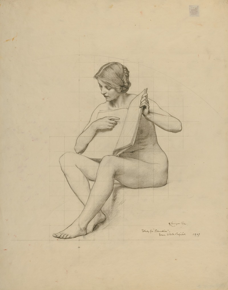 (Iowa State Capitol Rotunda) (Education, study for panel) by Кеньон Кокс, 1907 — digital art print download