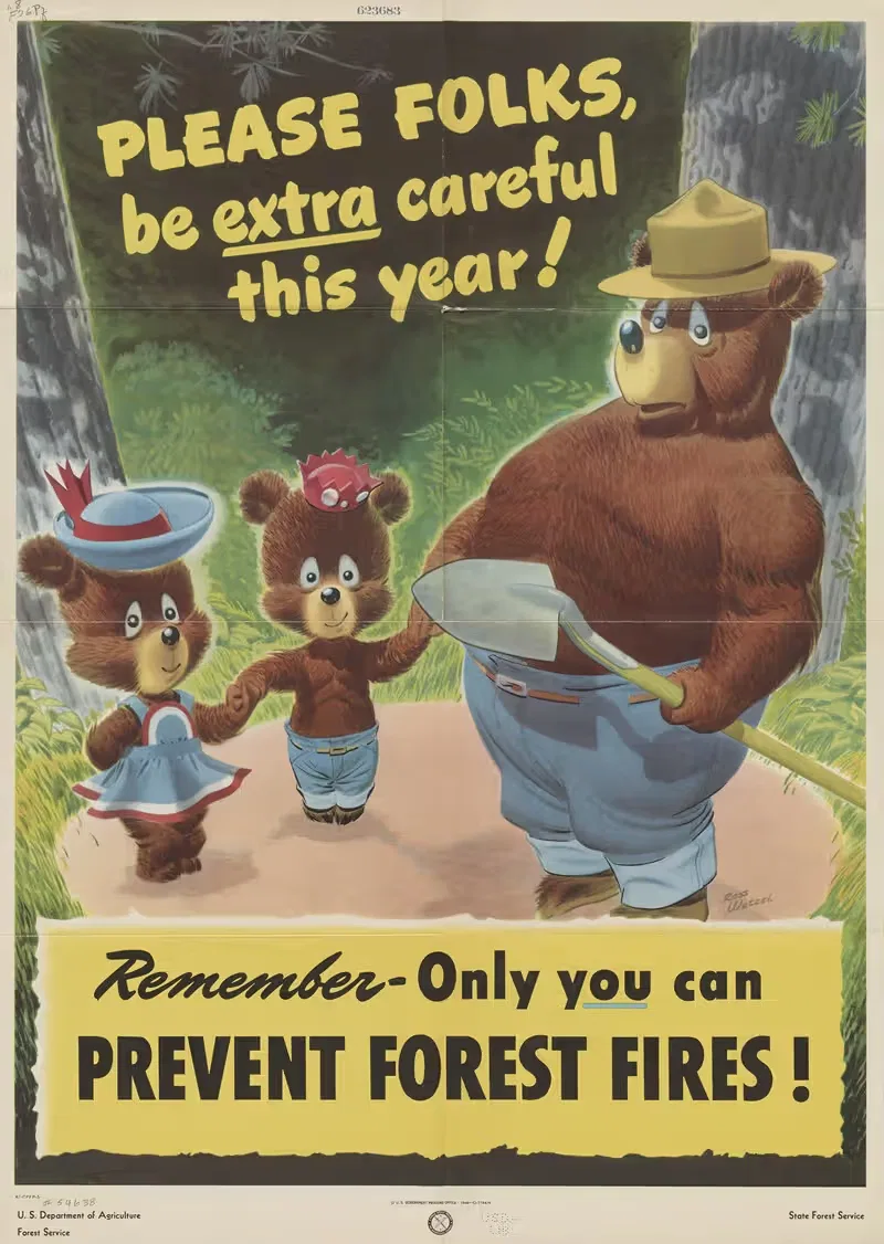Please folks, be extra careful this year! by U.S. Forest Service, 1946 — digital art print download