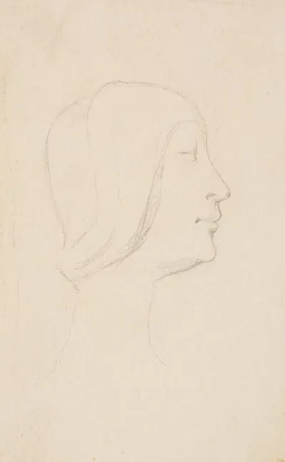 Studie efter Francesco Lauranas buste af Eleonora d'Aragona i museet i Palermo. Profil t.h. by Лауриц Андерсен Ринг, 1893 –…