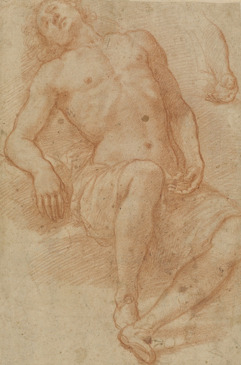 A Male Nude, Half Reclining — Matteo Rosselli