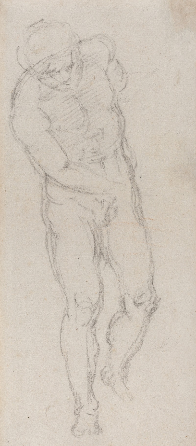 Male Nude (recto) by Michelangelo, c. 1560 — digital art print download