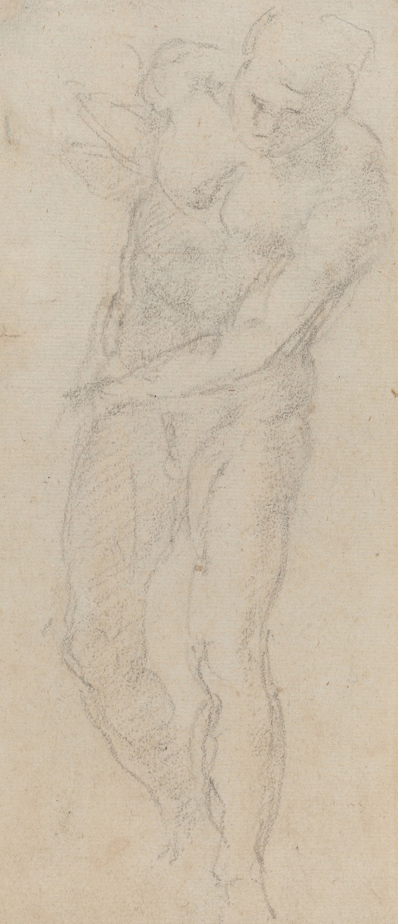 Male Nude (verso) by Michelangelo, c. 1560 — digital art print download