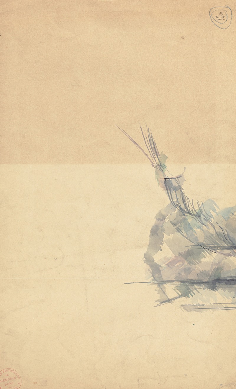 Study of a Rock (verso) by Поль Сезанн, c. 1895 — digital art print download