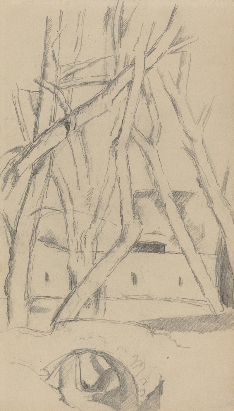 The Little Bridge (recto) by Paul Cézanne, c. 1880 — digital art print download