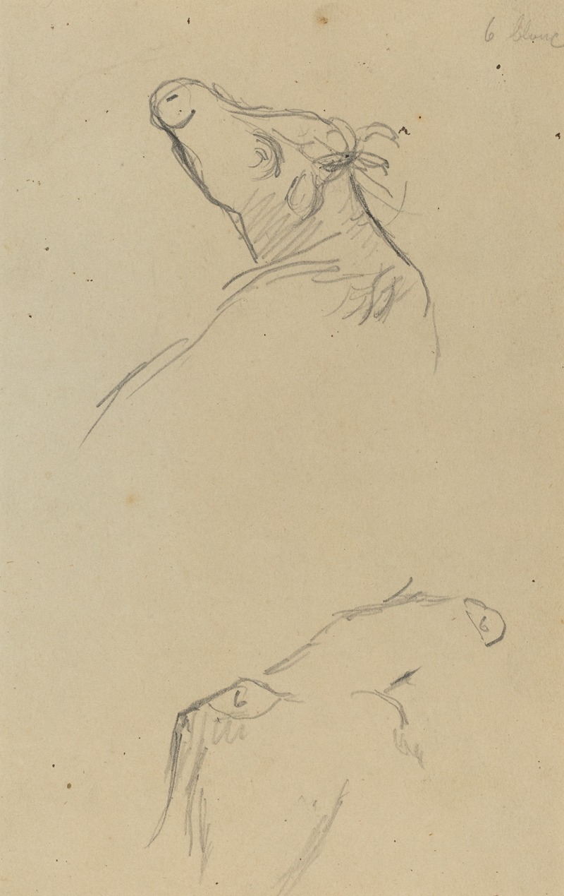 Two Cow's Heads (verso) by Поль Гоген, 1884-1888 — digital art print download