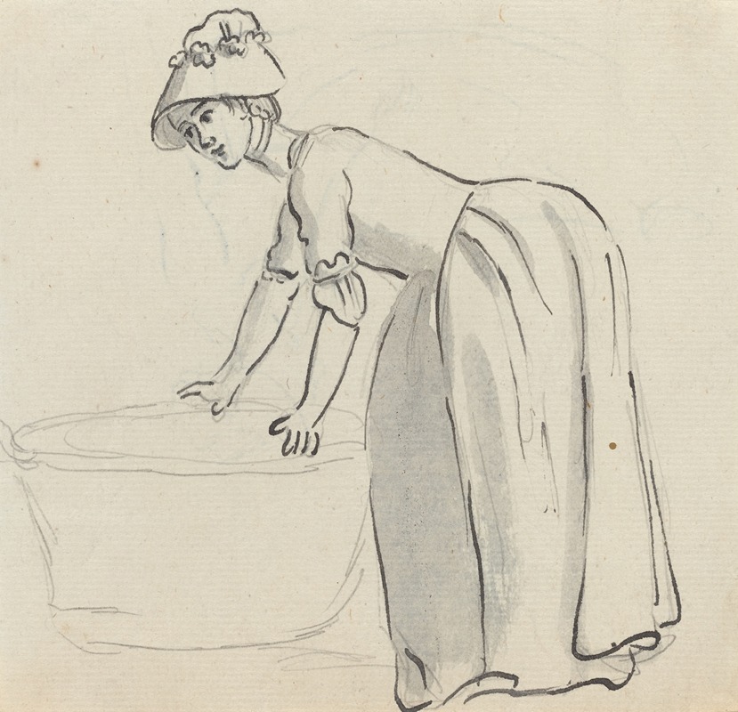 Girl with a Bonnet at Work by Пол Сэндби — digital art print download