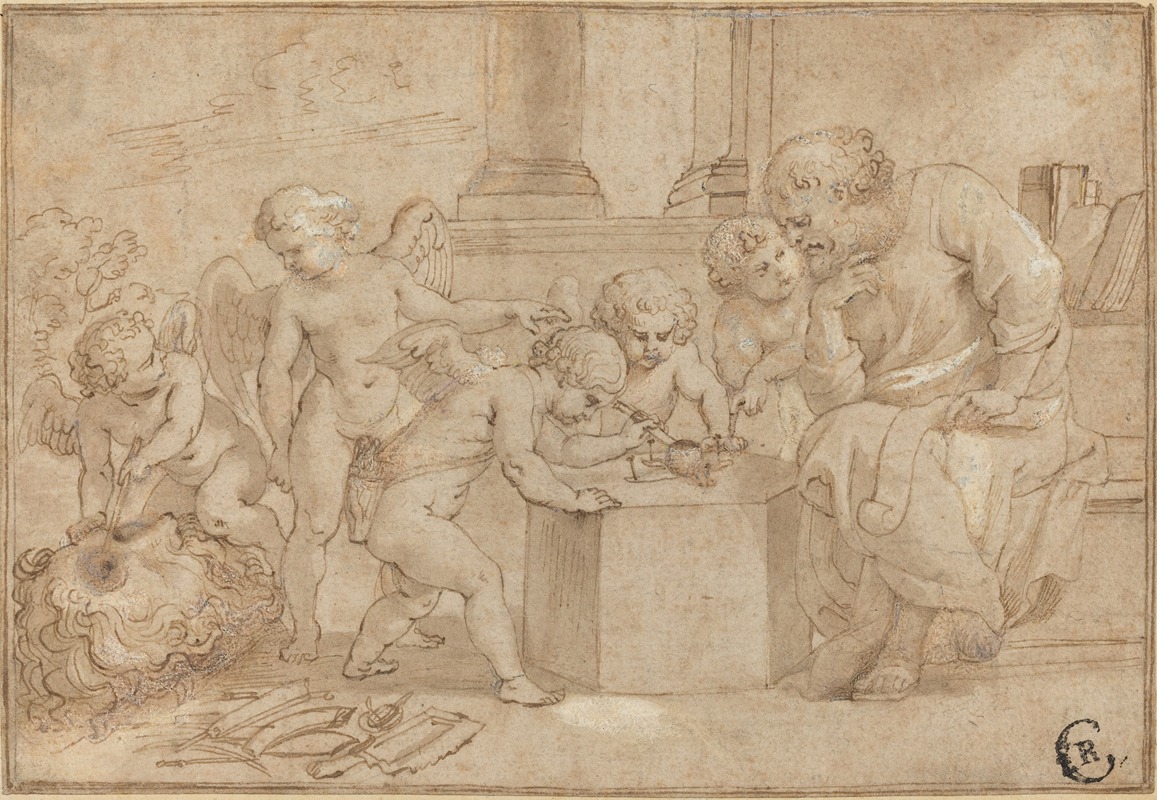 Elderly Man Watching Putti Dissect an Eye by Петер Пауль Рубенс, c. 1613 — digital art print download