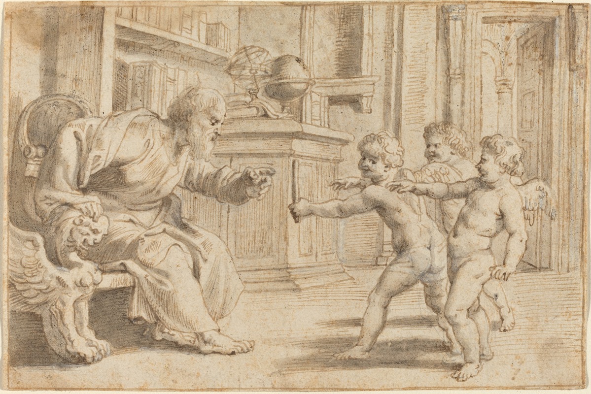 Putti Testing a Man's Perception of Depth by Peter Paul Rubens, c. 1613 — digital art print download