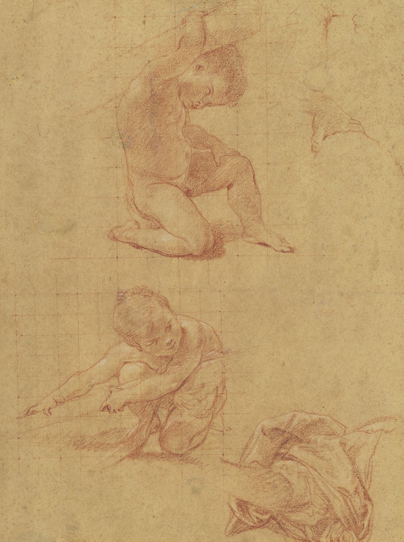 Two Nude Children Lifting a Cudgel — Pompeo Batoni