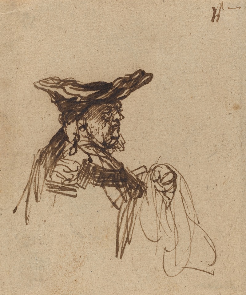 Bust of an Elderly Man in a Flat Cap — Rembrandt van Rijn